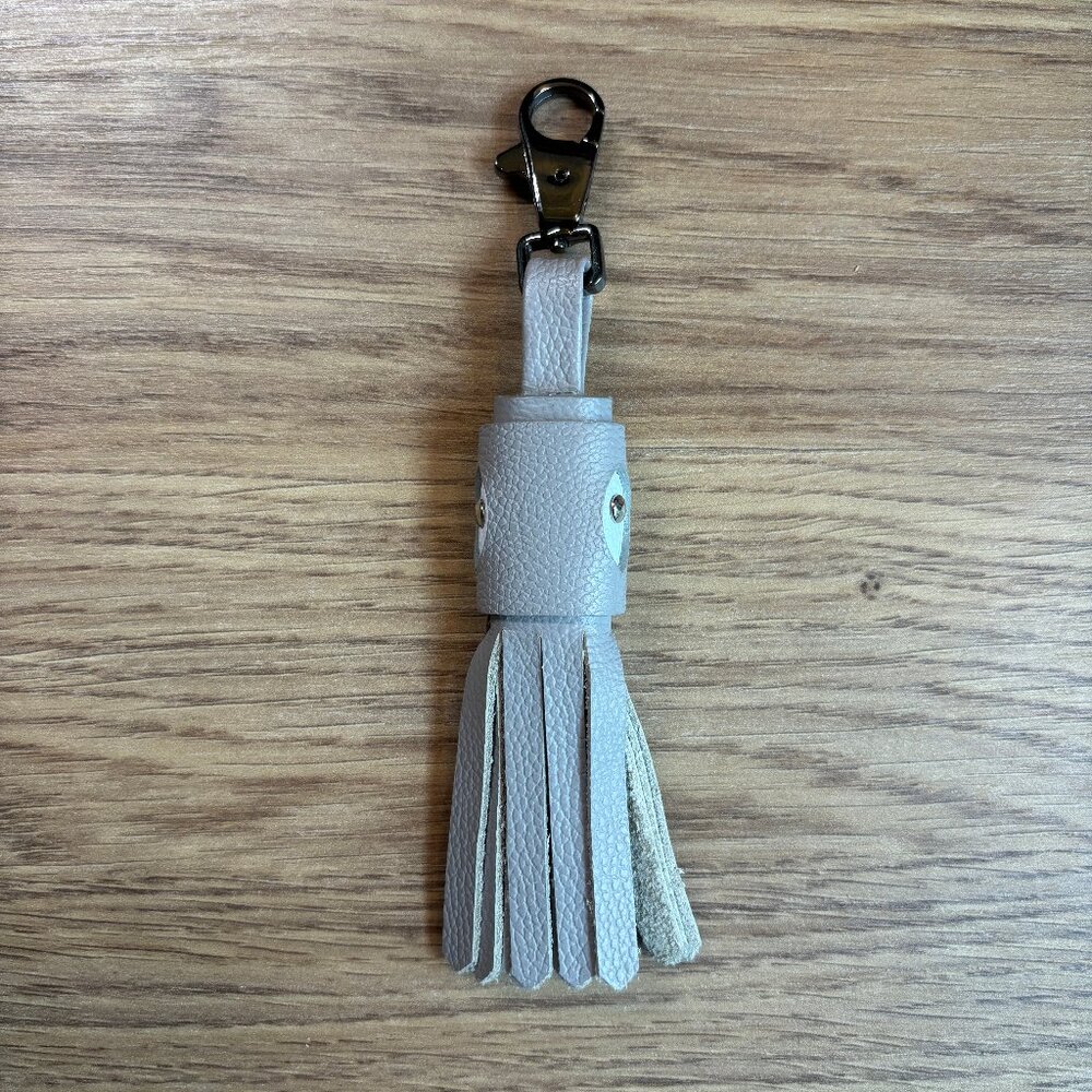 Min and Mon Gray Tassel Squid Keychain